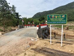 Jembatan Armco Penghubung Desa di Lau Baleng Karo Rampung Dibangun Kodim 0205/TK