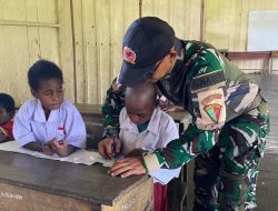 Satgas Yonif 123/Rajawali Tanamkan Semangat Belajar Generasi Papua Lewat Program Gadik di SD Inpres Basim