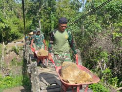 Bakti TNI untuk Rakyat, Pembangunan Jembatan Gantung Sungai Sowu di Gunungsitoli Capai 50,5 Persen