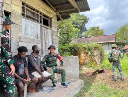 Satgas Yonif 123/Rajawali Pererat Silaturahmi Melalui Anjangsana di Kampung Senggo
