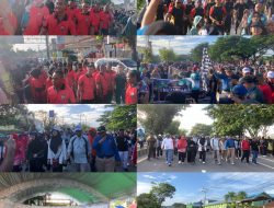 Personel Polda PBD Hadiri Jalan Santai Peringati Tahun Baru Islam 1 Muharram 1448 H di Kota Sorong