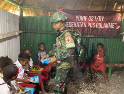 Anak Papua Sehat dan Cerdas, Satgas Yonif 521/DY Tanamkan Pola Hidup Sehat Sejak Dini Melalui Edukasi dan Pemeriksaan Kesehatan di Bolakme