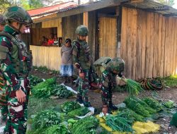 Hidupkan Pasar Tradisional di Pedalaman Papua, Satgas Yonif 521/DY Dukung Perekonomian Masyarakat Distrik Kelila