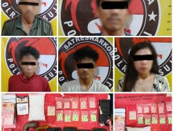 Miliki Sabu 293 Gram dan 100 Butir Pil Extacy Lima Orang Asal Provinsi Riau Ditangkap Jajaran Sat Res Narkoba Polres Mesuji