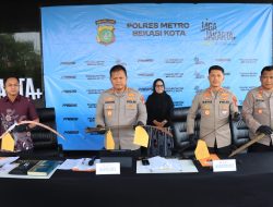 Polres Metro Bekasi Kota Ungkap Kasus Pengeroyokan dan Mengakibatkan Korban Meninggal di Mustika jaya Kota Bekasi