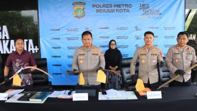 Polres Metro Bekasi Kota Ungkap Kasus Pengeroyokan dan Mengakibatkan Korban Meninggal di Mustika jaya Kota Bekasi