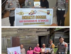 Hari Bhayangkara Ke-80, Polsek Menyuke Bagikan Paket Sembako kepada  Warga