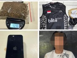 Ganja Dipesan dari Akun Instagram, Polres OKU Selatan Bekuk Pembeli di Parkiran Indomaret Saat Pegang Paket TIKI