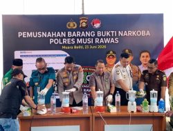 Polda Sumsel Musnahkan 2 Kilogram Sabu Hasil Pengungkapan Jaringan Narkoba di Musi Rawas