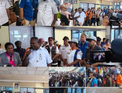 Kacab Pelni Sorong Hadiri Kedatangan Kontingen Pesparawi PBD Tiba di Pelabuhan Sorong Mengunakan KM Tatamailau