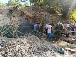 Wujudkan Akses Perekonomian Masyarakat Kodim Sleman Bangun Jembatan Beton Garuda