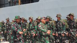 Dandim 1310/Bitung sebagai Danup Pada Upacara Pemberangkatan Karya Bakti Skala Besar Kodam XIII/Merdeka TA 2026 