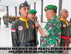 Danrem 143/Halu Oleo Buka Latihan Kader Pelatih Pencak Silat Militer