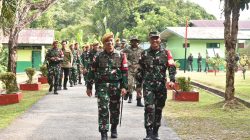 Satgas Pamtas RI-Malaysia Yonarmed 19/Bogani Terima Kunjungan Kerja Danrem 121/ABW, Tingkatkan Moril Prajurit di Perbatasan