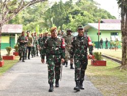 Satgas Pamtas RI-Malaysia Yonarmed 19/Bogani Terima Kunjungan Kerja Danrem 121/ABW, Tingkatkan Moril Prajurit di Perbatasan