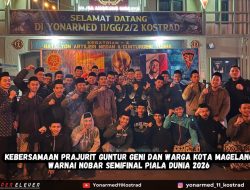 Kebersamaan Prajurit Guntur Geni dan Warga Kota Magelang Warnai Nobar Semifinal Piala Dunia 2026