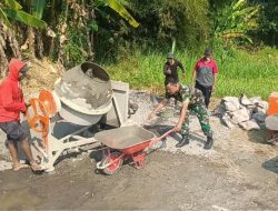 Prajurit Kodim 0732/Sleman Bersama Masyarakat Tunjukan Semangat Gotong Royong