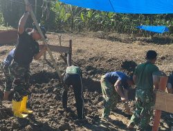 Harapan Warga Desa Mazingo Mulai Terwujud, Bakti TNI Bangun Jembatan Gantung