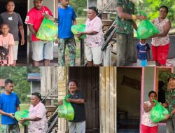 Satgas TMMD Ke-129 Kodim 1807/Sorsel Bagikan 100 Paket Sembako dan Nutrisi, Wujud Nyata Kepedulian Cegah Stunting