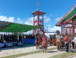 Satgas Yonif 123/Rajawali Pos Khaibar Waspada Bersama Masyarakat Resmikan Gereja Reformasi Hermon Amazu