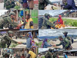 Senyum Mama Papua Mengiringi Patroli Satgas Yonif 2 Marinir Saat Lariskan Hasil Bumi Warga Distrik Tigi