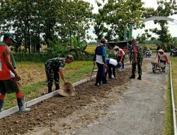 TNI dan Warga Bersatu Bangun Desa, Jalan Jimbar–Derak Disiapkan untuk Dicor