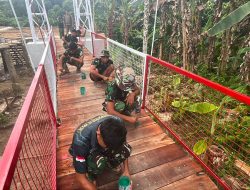 Bakti TNI untuk Rakyat Berbuah Nyata, Jembatan Gantung Sungai Sowu Segera Rampung