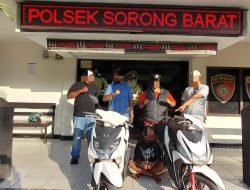 Team Elang Polsek Sorong Barat Tangkap Terduga Pelaku Curanmor, Dua Sepeda Motor Berhasil Diamankan
