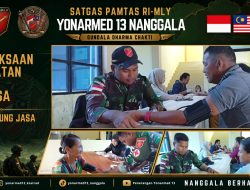 Tingkatkan Derajat Kesehatan di Ujung Negeri, Pos Kampung Jasa Satgas Pamtas Yonarmed 13/Nanggala Gelar Pelayanan Kesehatan Gratis