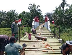 Pembangunan Jembatan Perintis Garuda Tahap III, Kodim 0103/Aceh Utara Sambung Akses Antar desa