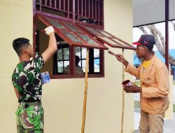 Pengabdian Nyata TNI AD, Melalui Gotong Royong Rehabilitasi SMP Negeri Urumb Hampir Rampung