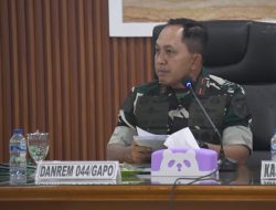 Danrem 044/Gapo Pimpin Rapat Evaluasi Program Kerja dan Anggaran Semester I TA 2026