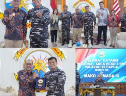 Panglima Koarmada III Sambut Kunjungan Kehormatan Regional Area Head 2 BNI Wilayah 16 Papua di Mako Armada III