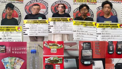 Polres Lubuk Linggau Gulung Lima Kasus Narkoba, Lima Tersangka dan Ratusan Gram Barang Bukti Diamankan
