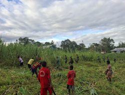 Satgas Yonif 123/Rajawali dan Warga Gotong Royong Sambut HUT Ke-81 RI, Perkuat Nasionalisme di Distrik Suator
