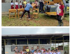 Langkah Mulia Polres Landak, Bantuan Meja dan Kursi Hadirkan Senyum Pelajar di Desa Nyiin