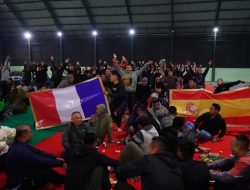 Nobar Kebangsaan Piala Dunia 2026, Ribuan pasang mata Saksikan Duel Spanyol vs Perancis di GOR Indoor Madivif 2 Kostrad