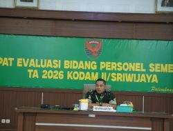 Aspers Kasdam II/Swj Pimpin Rapat Evaluasi Bidang Personel Semester I TA 2026