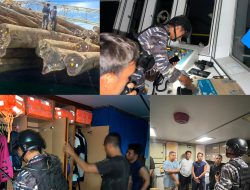 Koarmada III Berhasil Gagalkan Dugaan Pelanggaran Pengangkutan Kayu Log di Perairan Teluk Berau