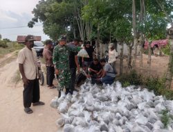 Awal Budidaya Bandeng Dimulai, Babinsa Posramil Lapang Hadir Menemani Petani Tambak