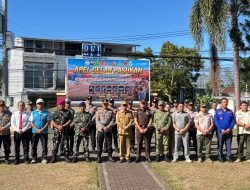 Perkuat Sinergi Hadapi Fenomena El Nino, Kasdim 1310/Bitung Hadiri Pada Apel Gelar Pasukan Penanggulangan Bencana di Polres Bitung