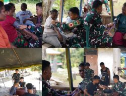 Satgas TMMD Ke-129 Pastikan Kesehatan Warga Masyarakat dan Personel Tetap Prima Demi Suksesnya TMMD di Kampung Sesor