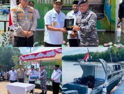 Bupati Teluk Bintuni Serahkan Hibah Speedboat kepada Kodaeral XIV, Dukung Ground Breaking Pelabuhan Babo