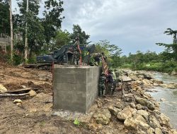 Bakti TNI untuk Rakyat, Pembangunan Jembatan Modular di Gunungsitoli Masuki Tahap Pengecoran Abutmen