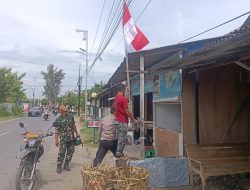 Jelang HUT RI ke-81, Babinsa Keliling Ingatkan Warga Kibarkan Merah Putih