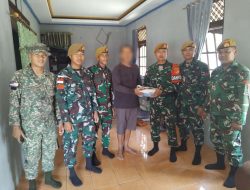 Satgas Pamtas RI-Malaysia Yonarmed 19/Bogani Terima Penyerahan Sukarela ±1 Kg Sisik Trenggiling dari Warga Perbatasan
