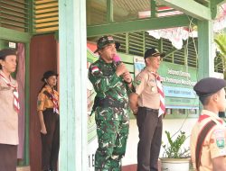 Satgas Pamtas RI-Malaysia Yonarmed 19/Bogani Tanamkan Disiplin dan Jiwa Kepemimpinan kepada Pelajar SMPN 1 Entikong