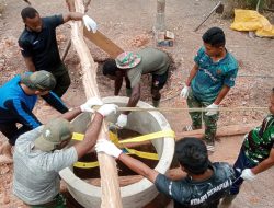 Sumur Galian Mulai Diperkuat, Warga Kampung Wanam Apresiasi Satgas TMMD ke-129