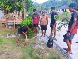 TMMD Ke-129 Kodim 1807/Sorsel, TNI dan Warga Tanam Pohon Bersama untuk Hijaukan Kampung Sesor