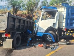 Tabrakan Dua Truk di Jalan Calabai-Kempo, Seorang Sopir Tewas di Lokasi